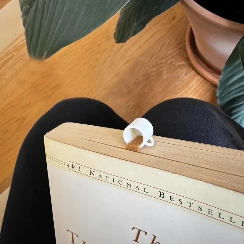 Creative Coffee Cup Bookmark PU Leather Fun Reading Gift for Book Lovers Coffee Enthusiasts