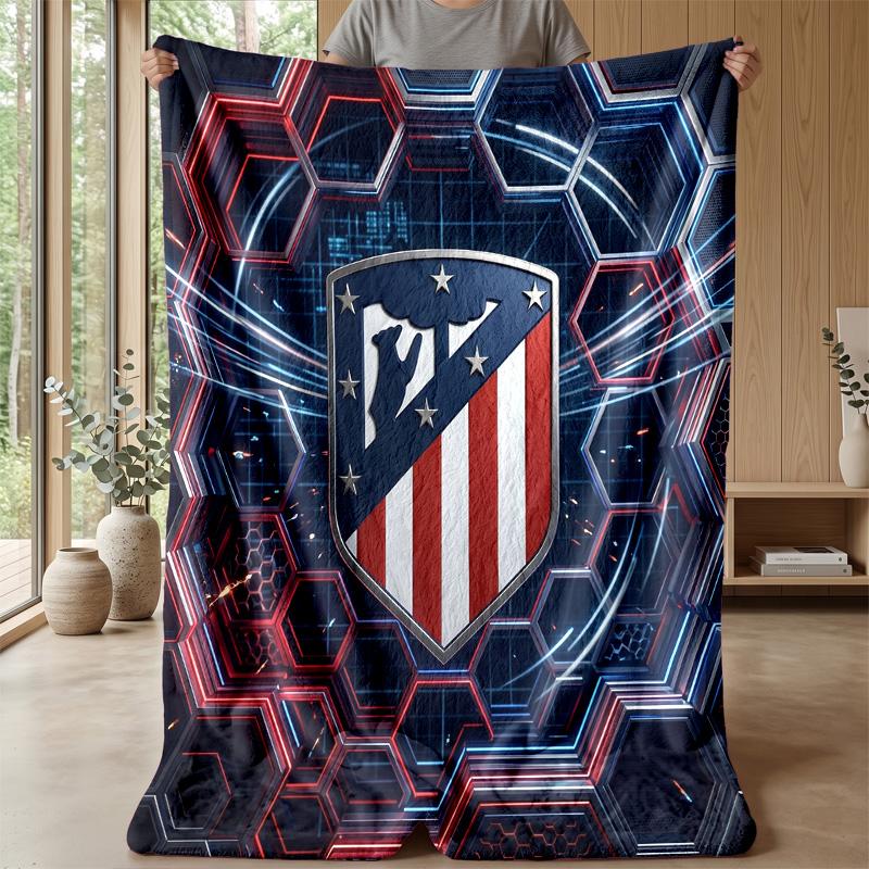 Atletico Madrid Theme blanket Soft Flannel Blanket Plush Throw Blanket Cozy Sofa Bed Blanket for Home Decor