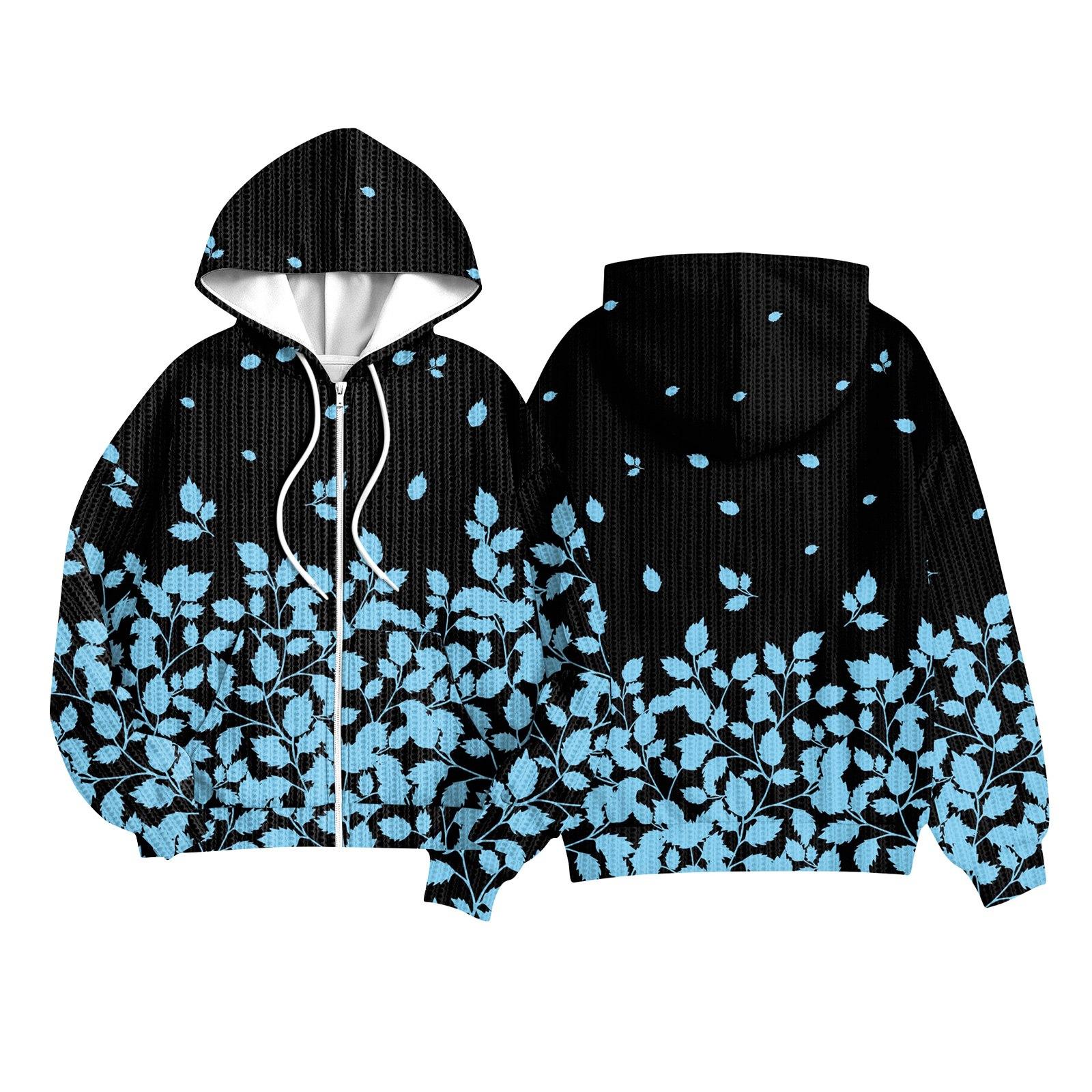 

Children Girls And Boys Fashion Jacket Casual Printed Long-sleeved Hooded Cardigan Sweatshirts 100 синій