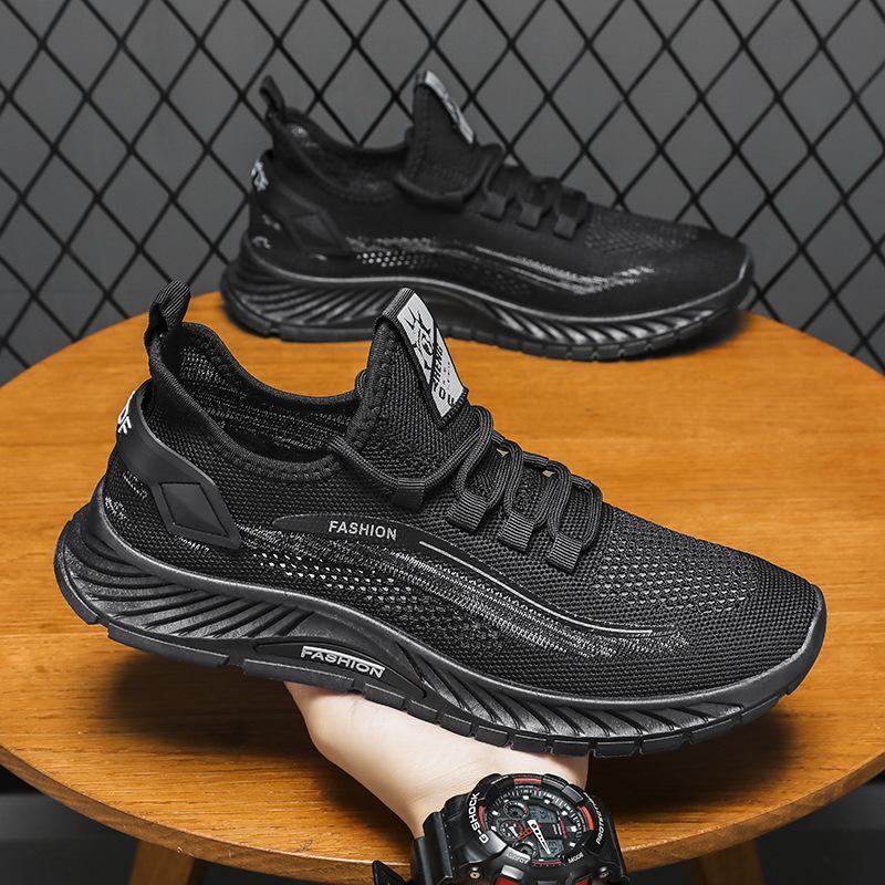 2024 Summer New Flying Woven Men's Shoes Coconut Sports Shoes Non-slip Soft Sole Lightweight Versatile Mesh Thin Casual Shoes