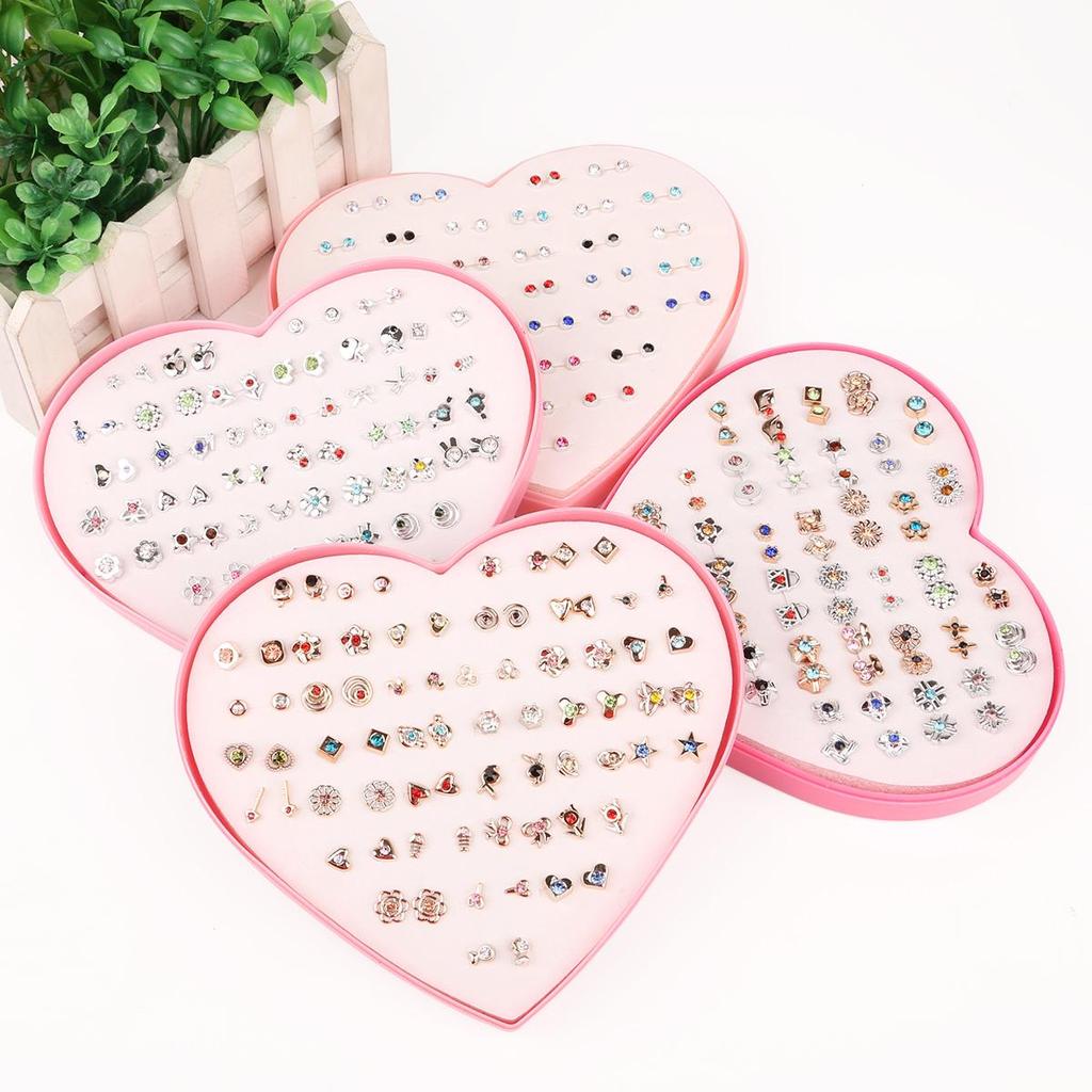 Buy 36 Pairs/bag Assorted Crystal Stud Piercing Earrings Set for Women