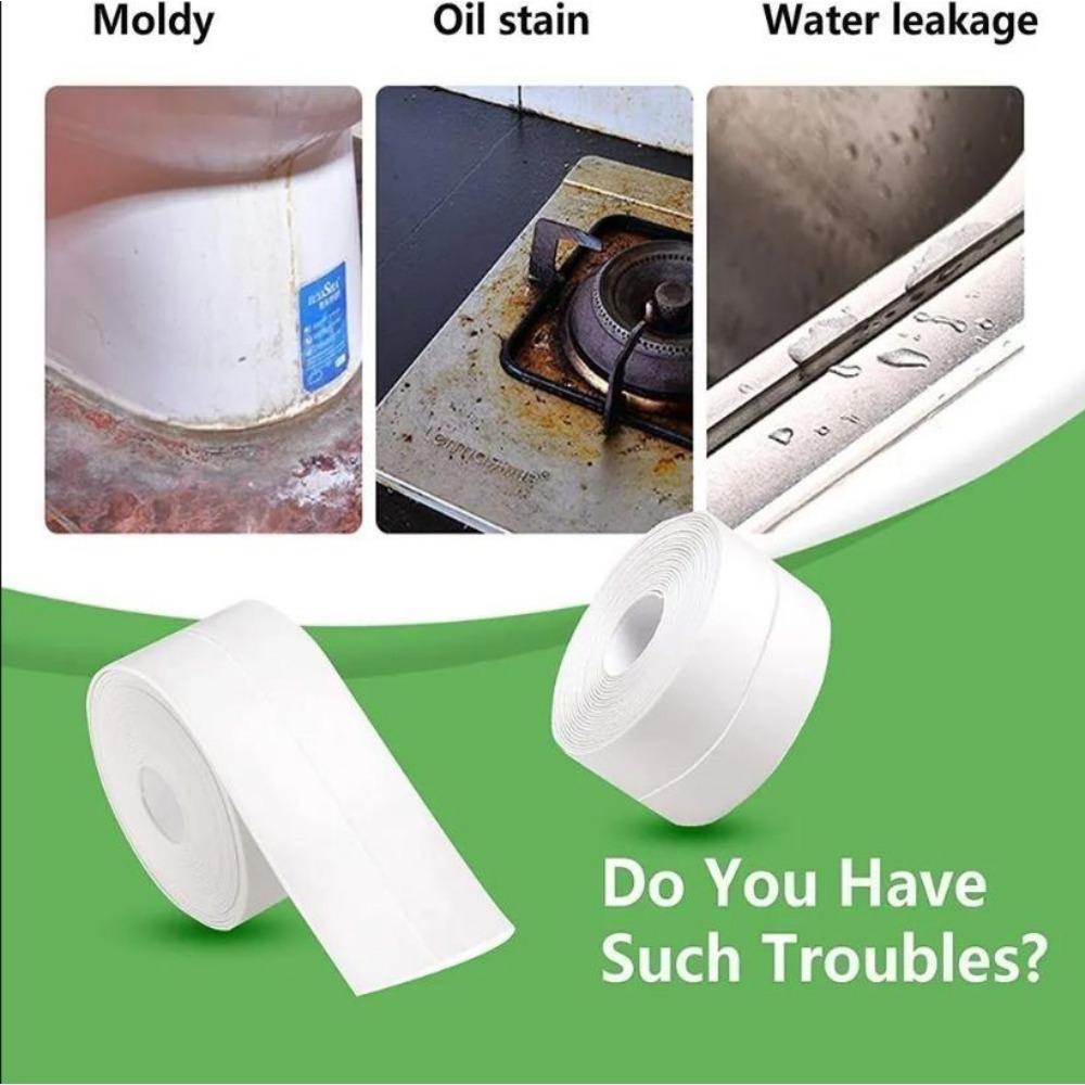 1 Roll of Waterproof and Mold Proof Toilet Sealing Strip, Kitchen Bathroom Self-adhesive Sealing Tape, Bathroom Waterproof Tape