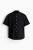 H M Regular Fit sHort Sleeved Oxford sHirt Black