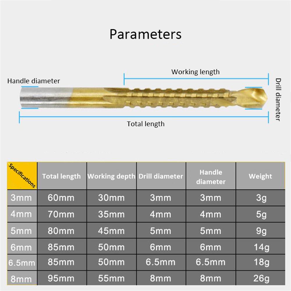 6 bucăți ferăstrău elicoidal set de burghie din oțel de mare viteză, poanson de expansiune metal multifuncțional pentru tâmplărie