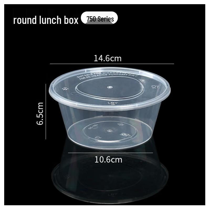 Zebian Round Disposable Food Containers with Lids