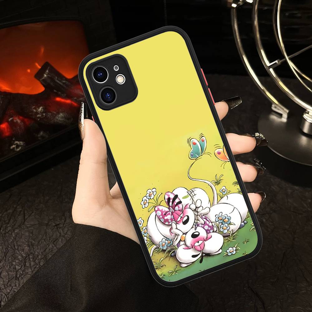 Cartoon D-Diddl For IPhone 16 15 14 Plus 13 12 11 Pro Max X XS MAX Translucent Matte Shockproof Cover