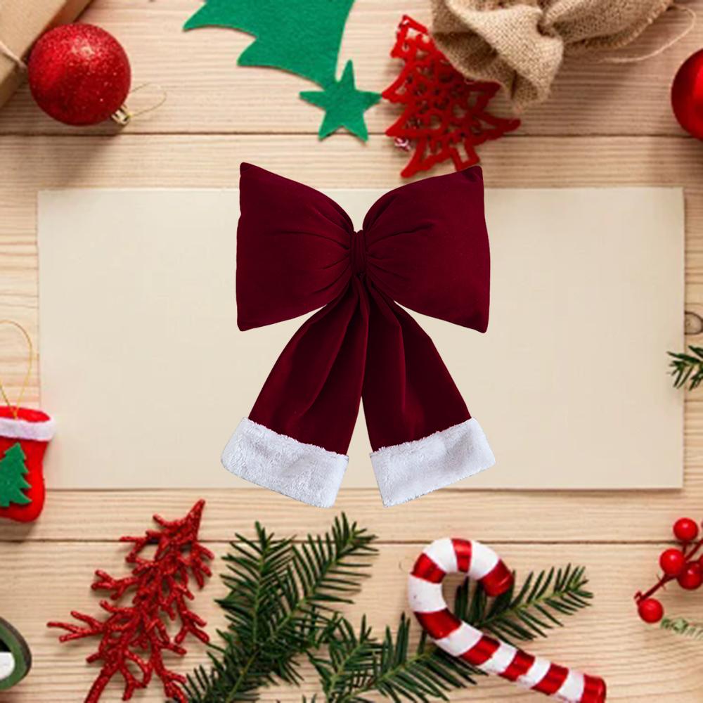 Large Christmas bow, Christmas red pendant, large three-dimensional bow, Christmas tree ornament with internal stuffing