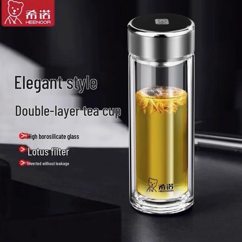 XINO Double-Wall Glass Tea Tumbler with Infuser