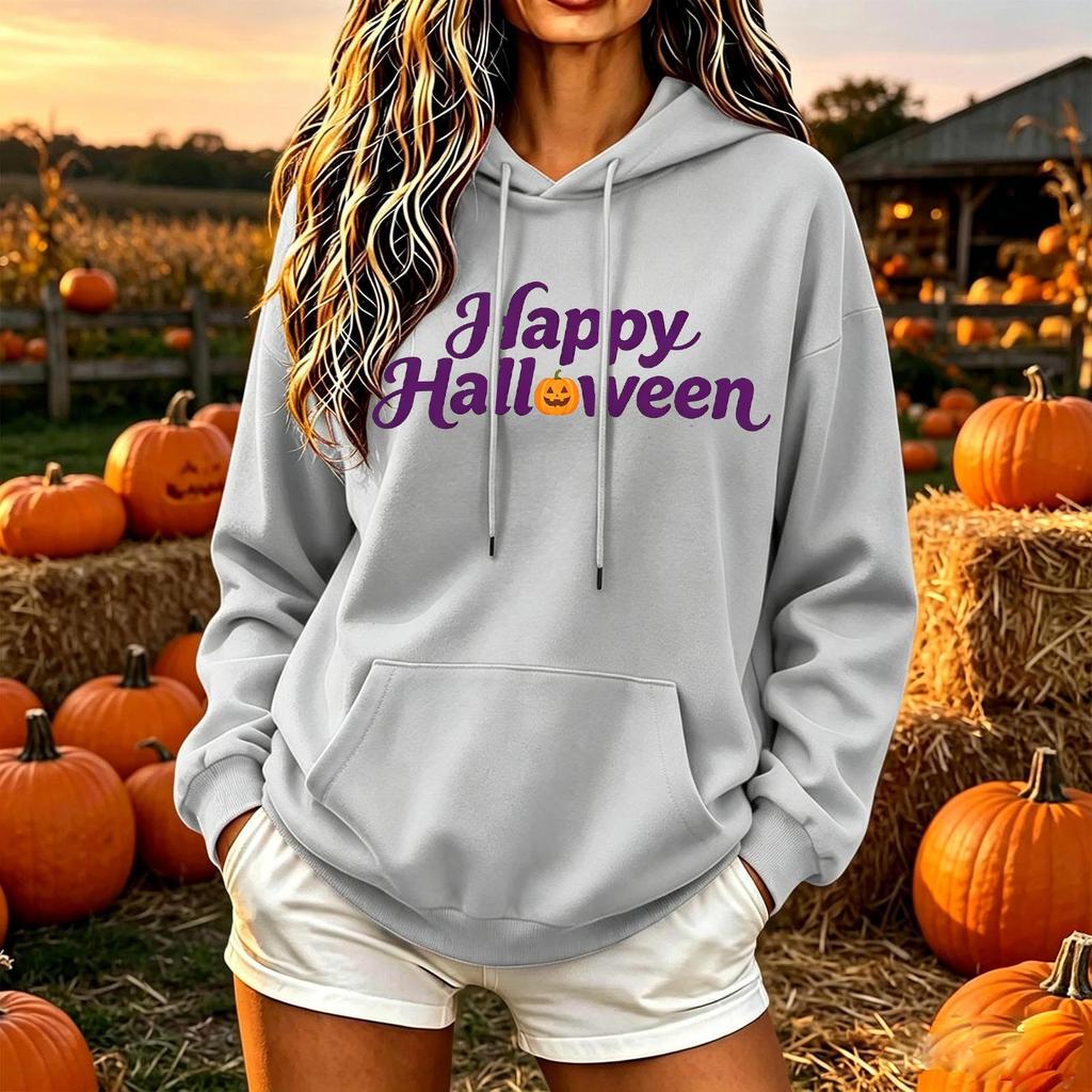 Women's Halloween Hoodie Color Loose Fit Casual Top