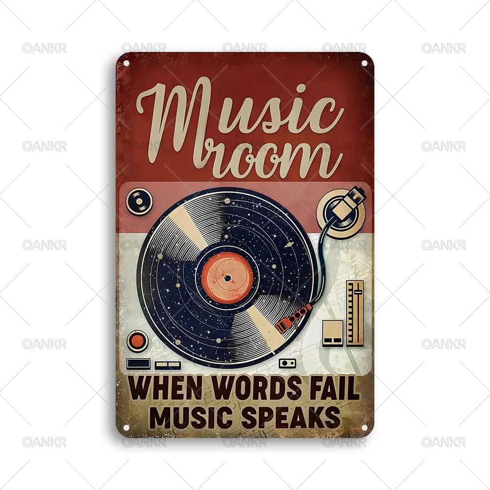 

Vintage Childrens Room Sweet Decor Poster Metal Tin Sign Music Room Vinyl Record Art Poster Metal Signs for Home Wall Decor 20x30cm（7.8x11.8inch）