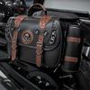 Large Capacity Motorcycle Saddlebags PU Leather Waterproof Side Bag Vintage Style Side Bag for Bike  Enthusiasts