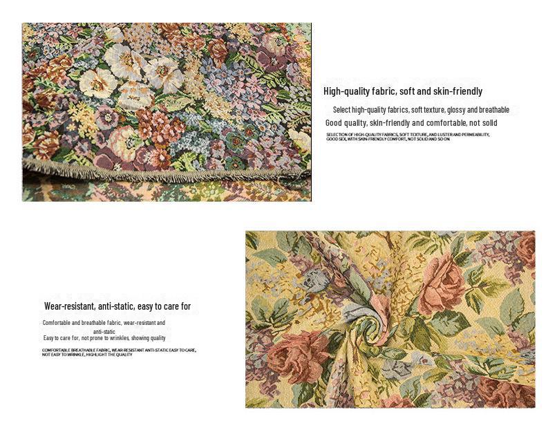 250G Ethnic Style Floral Jacquard Polyester-Cotton Fabric
