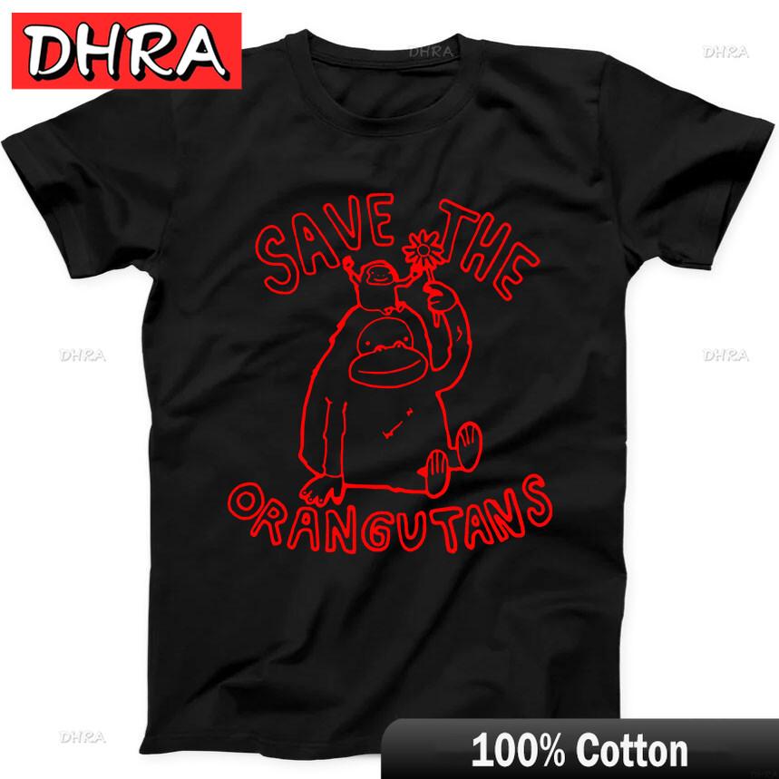 Save The Orangutans Homage Monkey Jungle Funny Gift Tee Black T Shirt Cool Graphic Tops Cool Urban Unique Clothing Tees Women 4XL