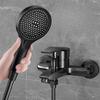 TLXT Black Square Shower Faucet Set