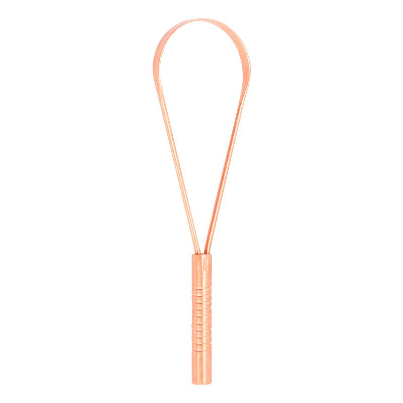 Copper & Stainless Steel Double-Sided Tongue Scraper - Single Handle Tongue Coating Cleaner for Fresh Breath