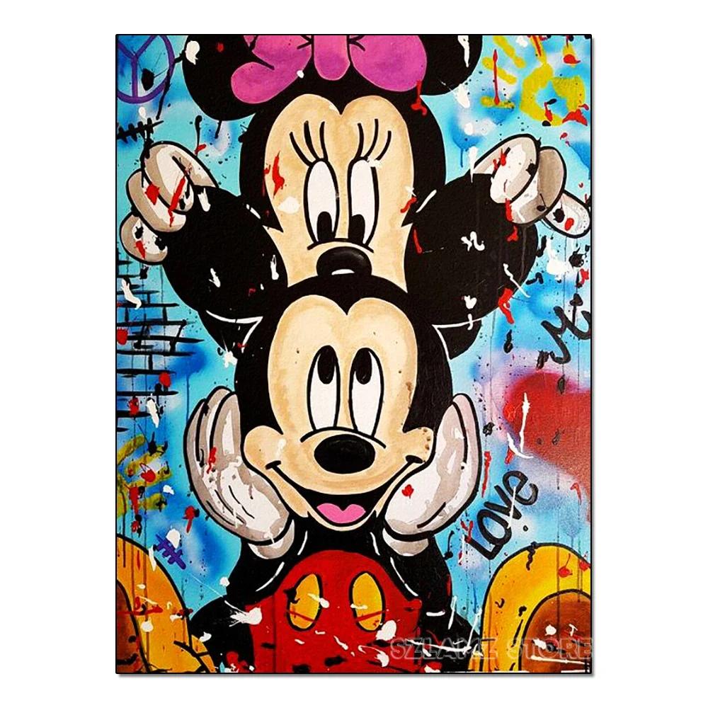 5D DIY Color Mickey Diamond Painting Kit Tidal Graffiti Cross Stitch Handmade Diamond Mosaic Embroidery Art Gift