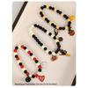 Elastic Halloween Cat Collar Ghost Pendant Kitten Collar Cute Ghost Beaded Necklace  Party Costume