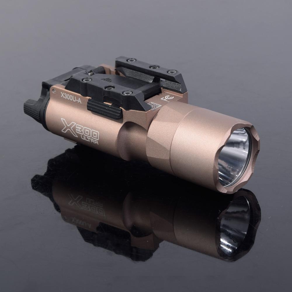 X300 Ultra Pistol Gun Light X300U 500 Lumens High Output Weapon Flashlight Fit 20mm Picatinny Weaver Rail