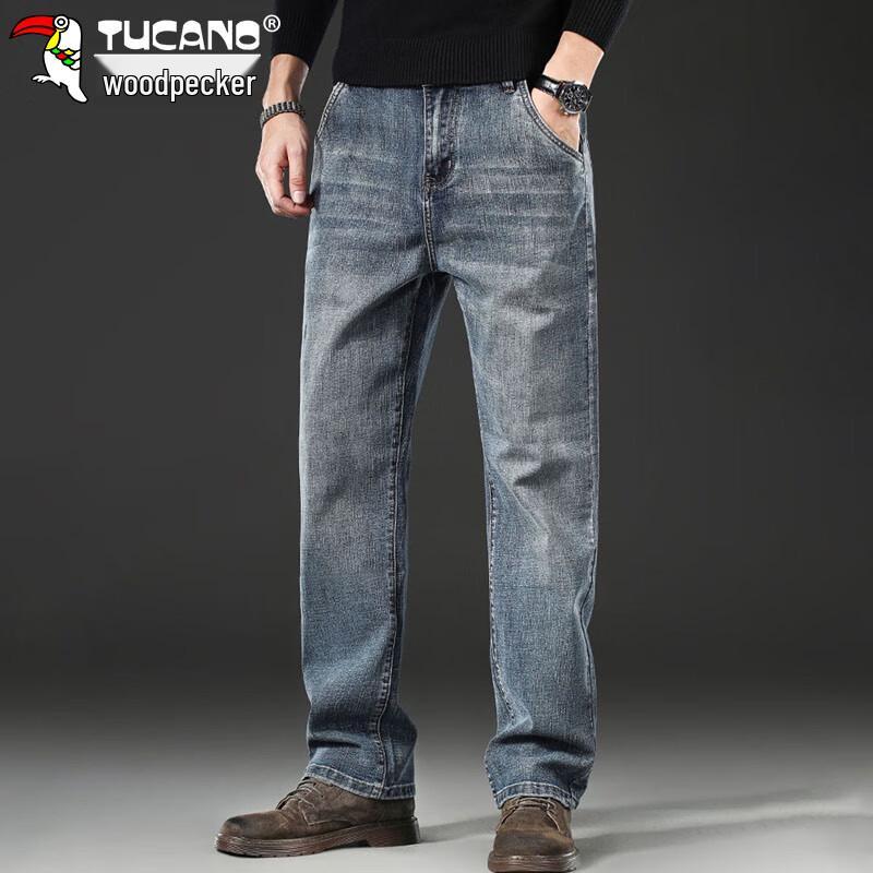 TUCANO Men's Autumn/Winter Straight Leg Loose Fit Stretch Jeans