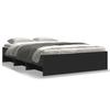 VidaXL Black Bed Frames 120x190 Cm Engineered Wood, Bedroom Furniture, Double Bed, Slatted Base, Bed, Bed Frame 3295696
