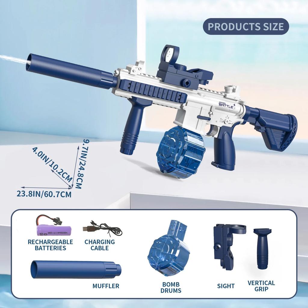 Non-Toxic M416 Water Gun Fully Automatic Shooting Toy Summer M416 Water Gun Battle Beach Outdoor Entertainment Children'S And Adult Toys