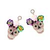 Exquisite Skull Studs Earrings Accessory Elegant Glitter Flower Skull Earrings Zircon Embellished Studs for Party Wear