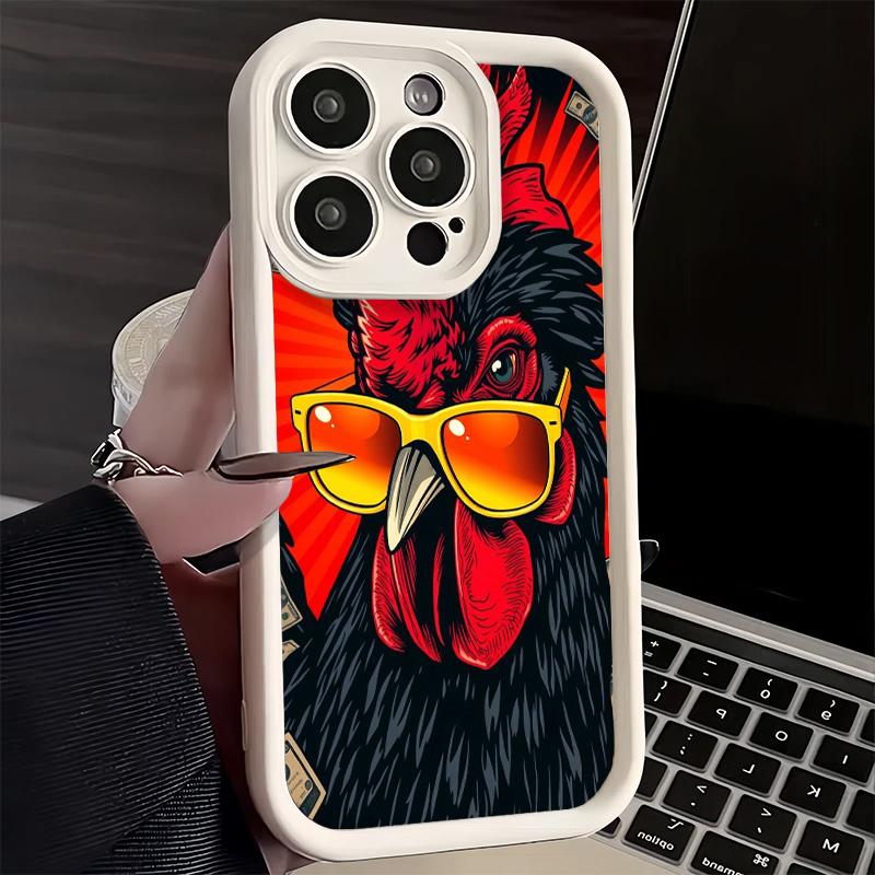 Phone Case for iPhone 17 Air 16E 15 16 Pro Max Chicken Hen Rooster Cover 14 Plus 13 12 Mini Soft Shell Silicone Fundas