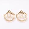 European and American exaggerated earrings, personality geometry, large circle metal trendy temperament, double-layer hollow tube earrings