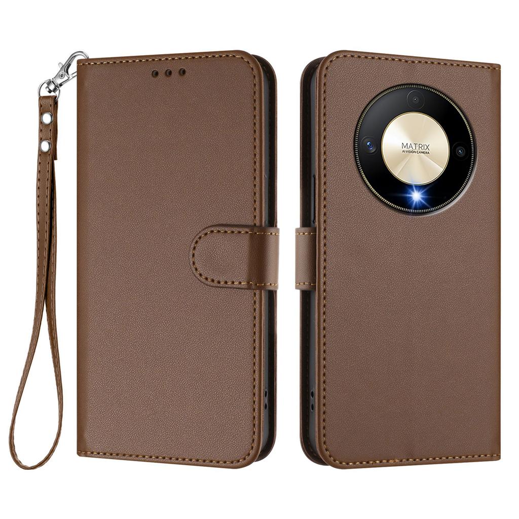 For Honor Magic6 Lite 5G/Honor X9b 5G Leather Case Wallet Stand Phone Cover with Wrist Strap