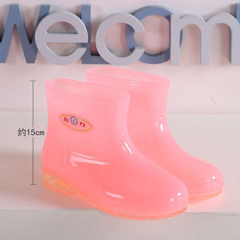 Gelee transparente Regenstiefel Wasserstiefel Regenschuhe Damen Sommer Regentage Arbeit schnelltrocknende Gummischuhe abriebfest Küche hoch wasserdicht s