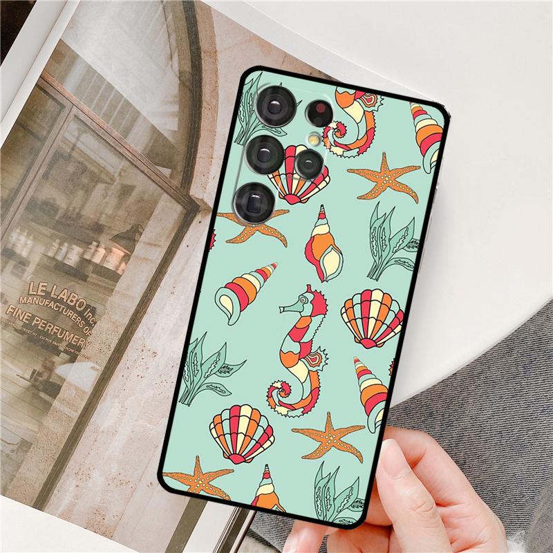 Seashell Shell Sea Art Phone Case For Samsung Galaxy S25 Ultra S9 S10 S20 S22 S21 Plus S23 FE S24 Ultra Full Cover