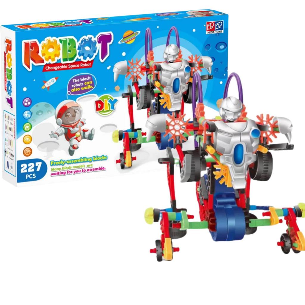 Electric Building Block Robot Toy: Large Particle Educational Set for Boys & Girls - English Version