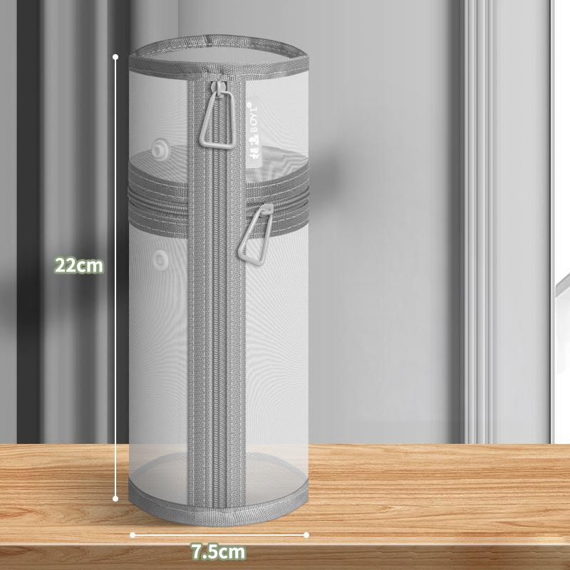 Portable Mesh Dual-use Makeup Brush Storage Bag Large Capacity Stand-up Pouch Travel Friendly Simple Brush Case Holder