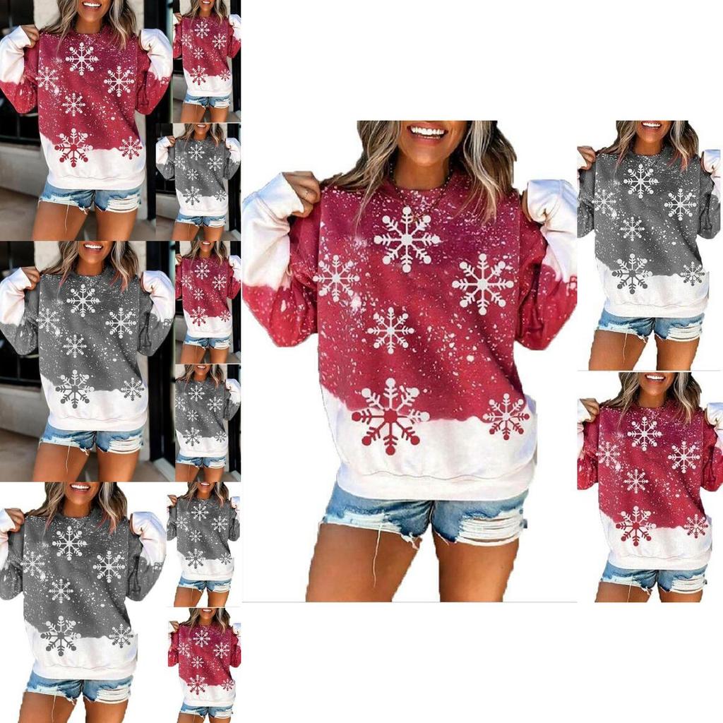 Stylish Christmas Snowflake Hoodie For Women Featuring Santa Claus Design In Grey And Red