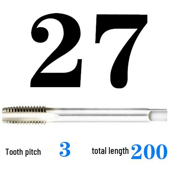Extended Shank Fine Thread Tap for Hand and Machine Use, Non-standard Sizes M4-M24