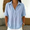 2026 Summer Women's Loose Lapel Short Sleeve Solid Shirt