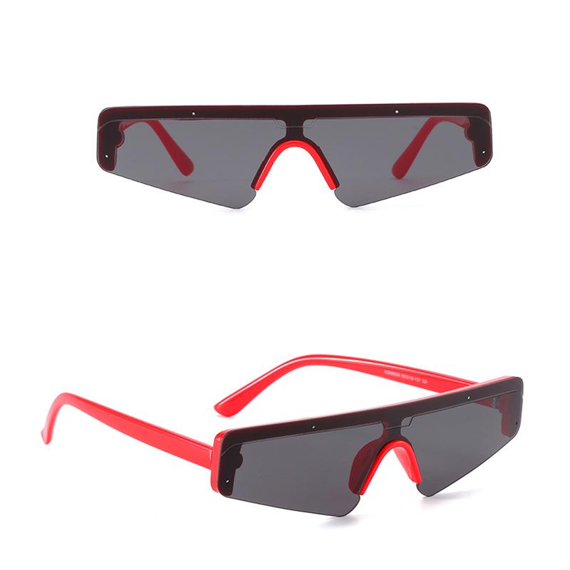 Non-polarized Cat Eye Sunglasses Female Flat Top Half Frame Sun Glasses One-piece Lens