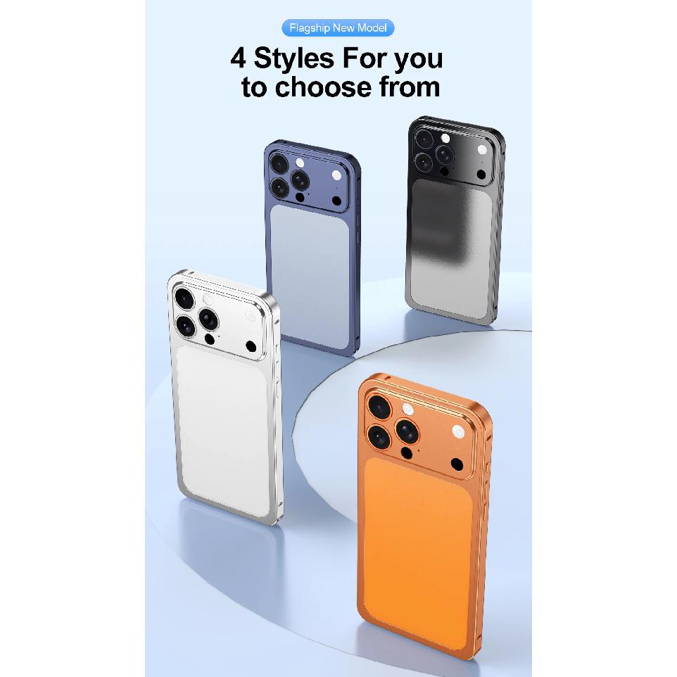 Odpinany Metalowy Tył Błyskawicznie Zmień 17 Etui Dla iPhone 16 15 14 13 Pro Max Uczucie Gołego Telefonu Osłona Obiektywu Matowa Osłona Ochronna