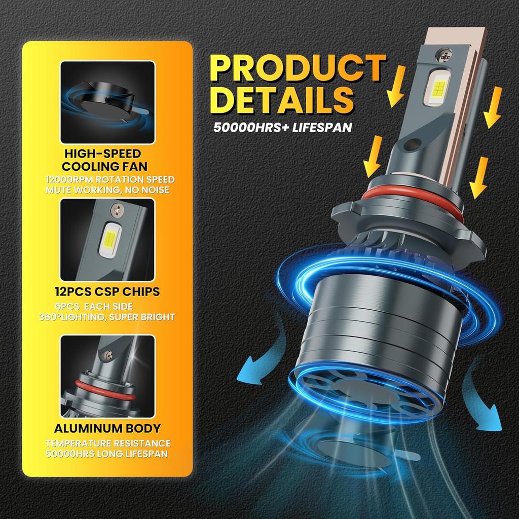 High Beam Low Beam Fit For Chevy Colorado 2004 2005 2006 2007 2008 Fog Light Bulbs Combo, White Light Bulbs Plug And Play, Pack Of 6