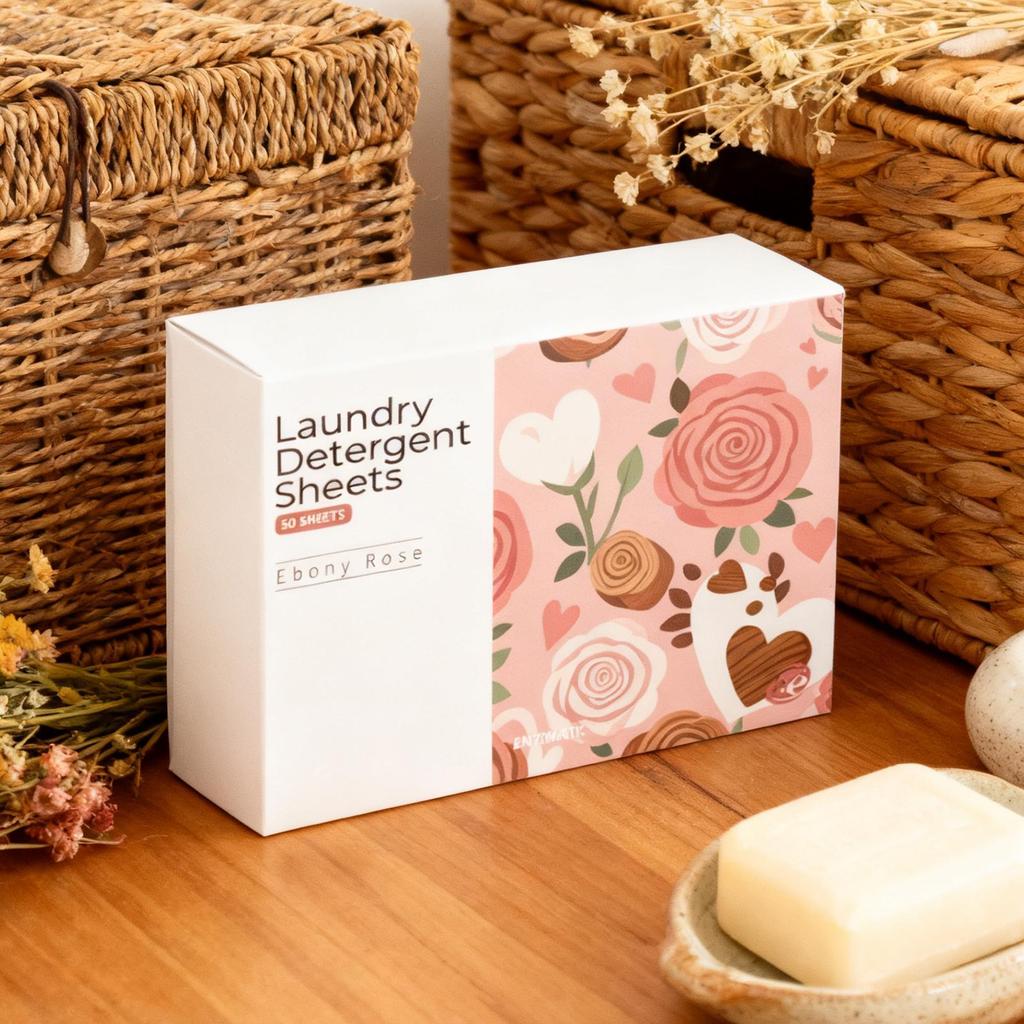 Eco-Friendly Laundry Soap Sheets 50 Count/set Water Soluble Detergent for Travel Sensitive Skin Dorm Camping Vacation