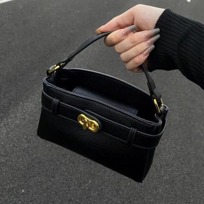 Fashion Square Bag Female Shoulder Bags New Black Advanced Texture Niche Retro Metal Buckle Women's Leisure Trend Crossbody Bags