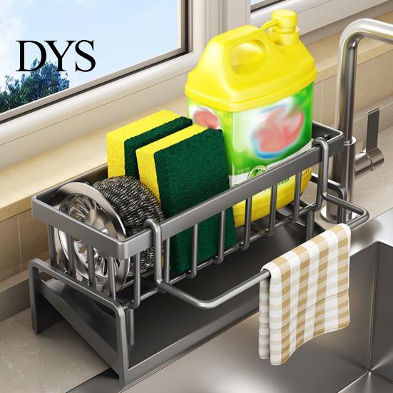 Compact Drain Rack Dish Drying for Kitchen Sink Draining with Tilted Water Sleek Design Tray Space-Saving Organizer Countertop Storage Utensil Holder