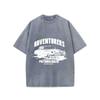 Vintage Washed Graphic T - Shirt for Men Oversized Crew Neck Short Sleeve 'Adventurers Pathbreaker' Retro Car Printed Top Casual Daily Wear