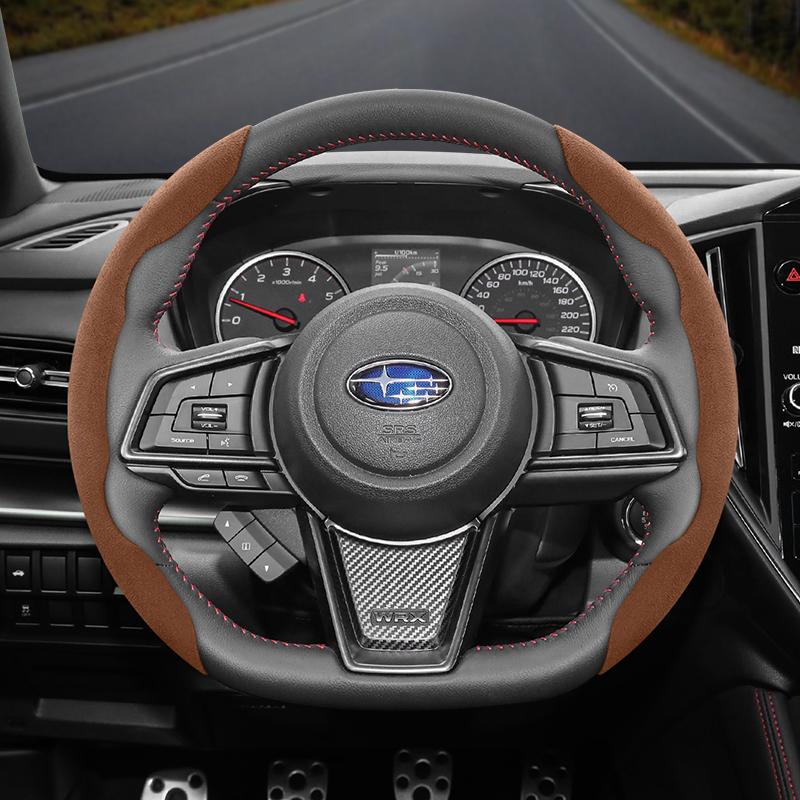 vcxja9 Suitable for Subaru Anti-Slip Buckle Segmented Suede Steering Wheel Cover Suitable for Forester Sh 2009 Impreza Legacy 2014 Levorg Xv 