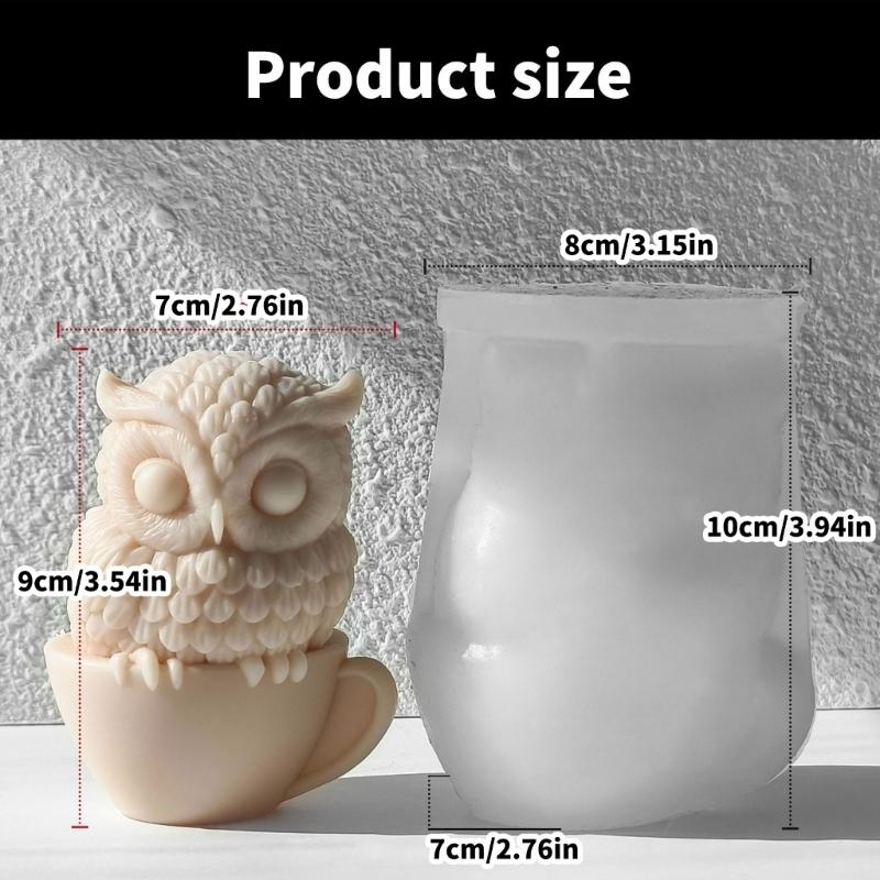 Owl Shaped Silicone Candle Mold For DIY Scented Crafts And Home Decors Reusable And Easy To Release