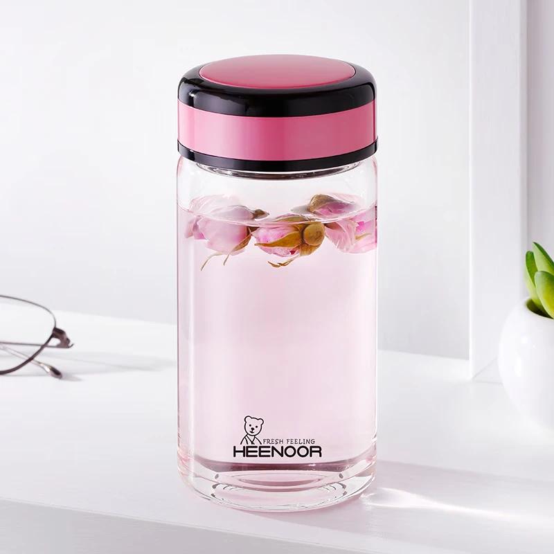 Heenoor Portable Single Layer Glass Tea Bottle