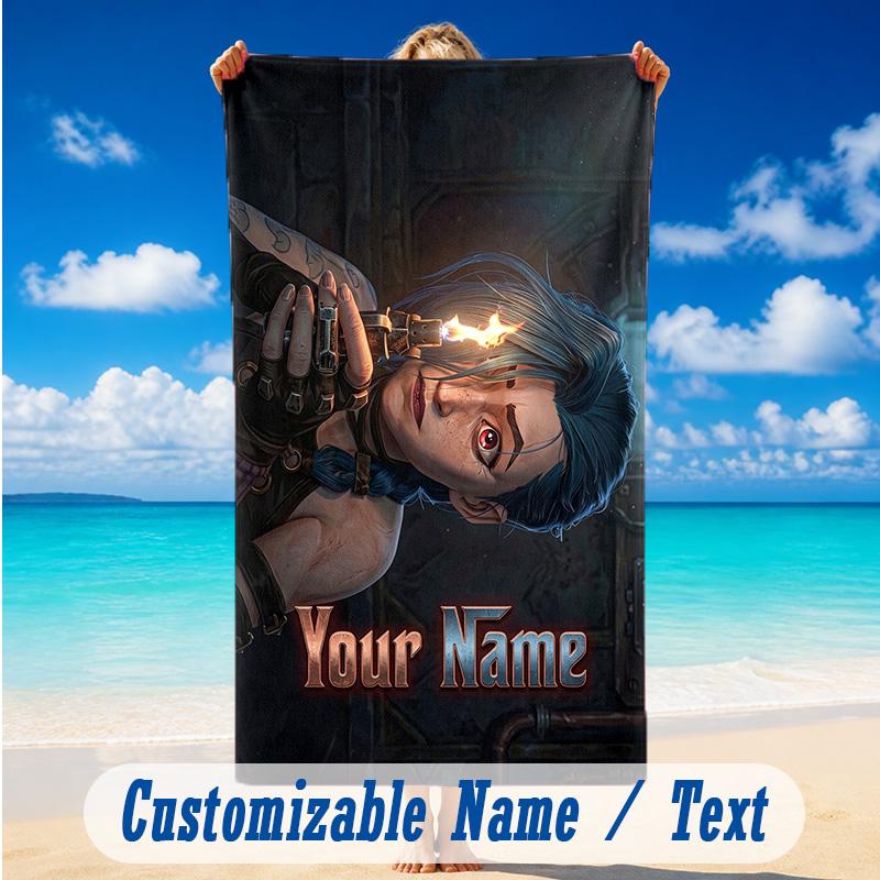 Beach Towel Custom Name Text, Quick Dry Large Towel For Beach HomeArcane