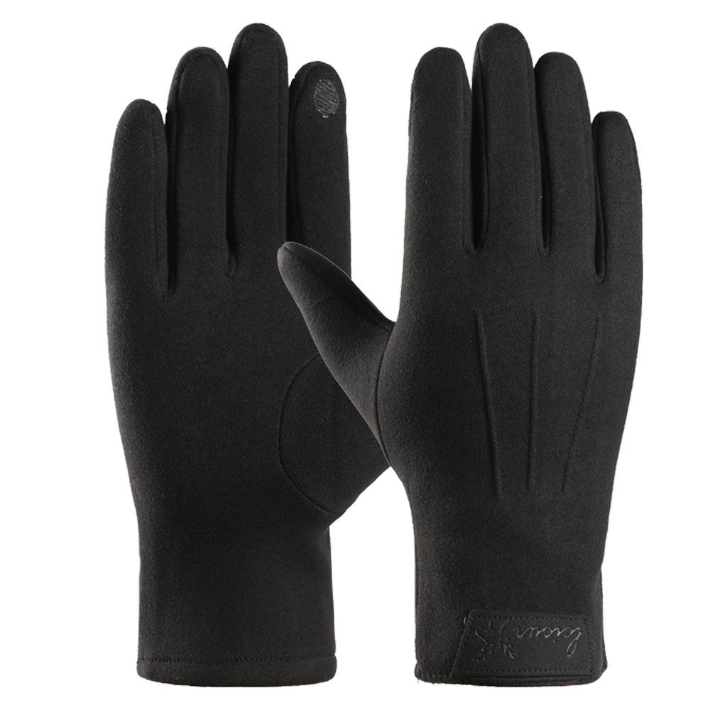 

Теплые перчатки для мужчин на зиму, ветрозащитные и холодозащитные, с плюшевой подкладкой, с сенсорным экраном, осенне-зимние, для катания на открытом воздухе, перчатки из кроличьего велюра One size