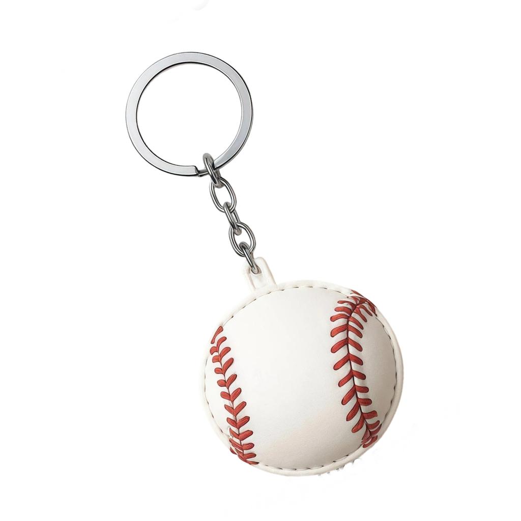 Leather Key Ring Basketball Football Baseball Theme Pocket Hug Keychain for Gift Card Holders and Daily Accessories