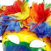 Durable Hard Plastic Masque Mardi Gras for Men Women, Colorful Rainbow Masquerade Feathered Carnival Venetian Prom Party, Carnival, Halloween Cosplay
